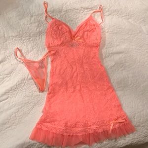 Coral colored Victoria’s Secret chemise.